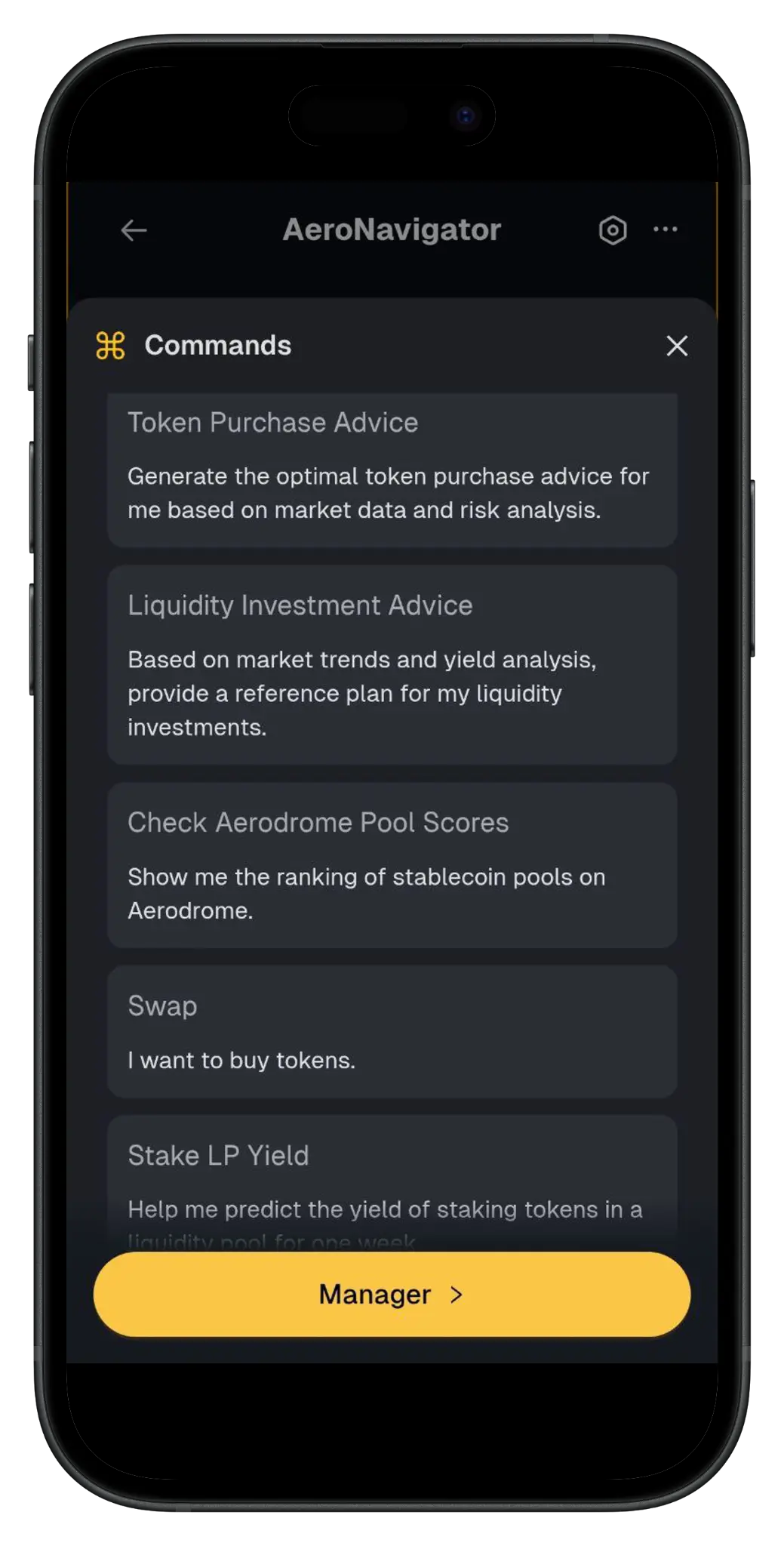 AeroNavigator Commands Interface